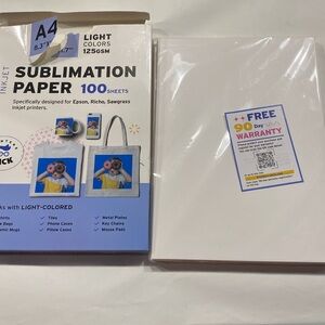 Printers Jack ink jet Sublimation Paper for Light Colors 125gsm open package